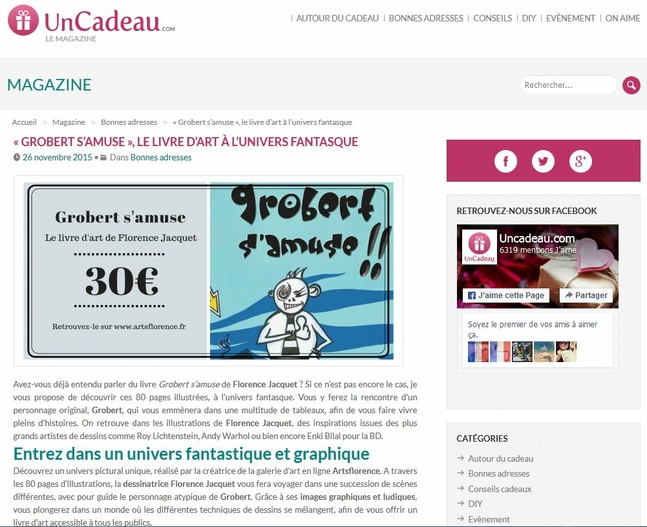 UnCadeau.com fait un article sur Artsflorence